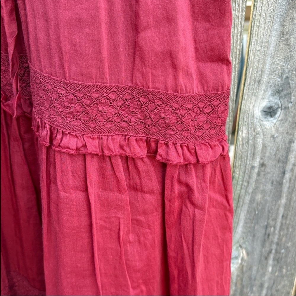 EUC Sundance Zura Silk Blend Tiered Surplice Sleeveless Midi Dress Medium - Picture 6 of 10